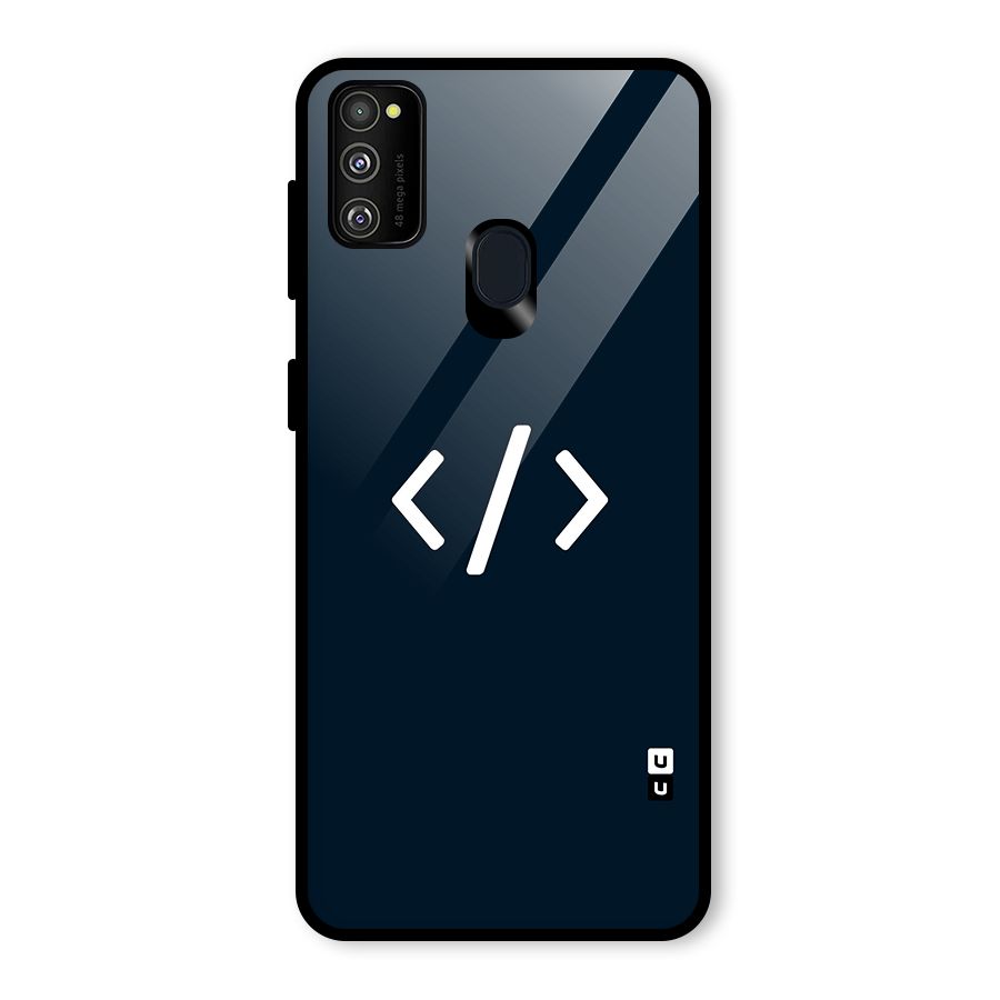 Programmers Style Symbol Glass Back Case for Galaxy M30s
