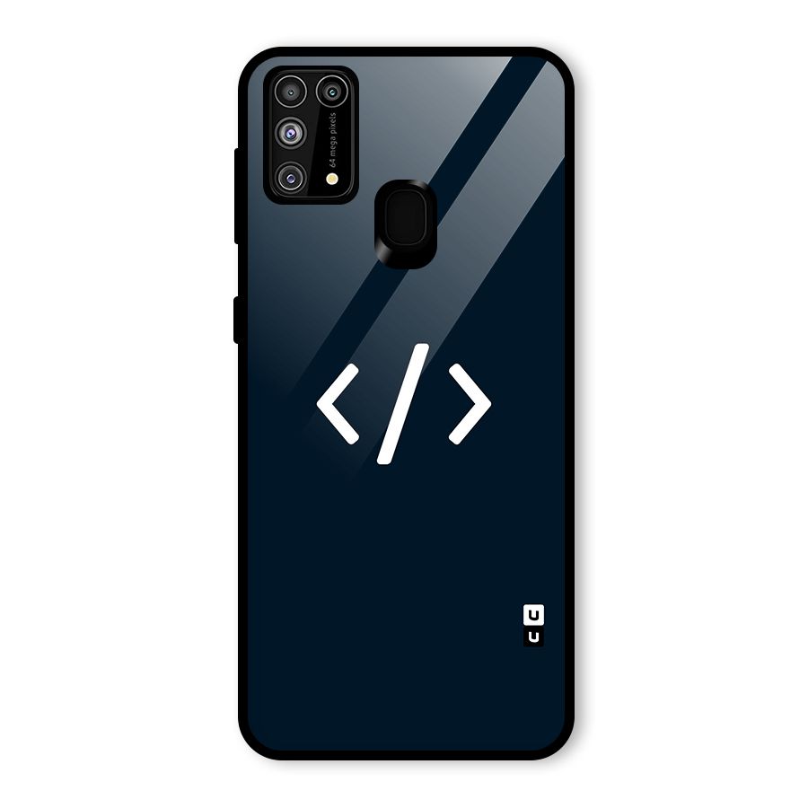 Programmers Style Symbol Glass Back Case for Galaxy M31