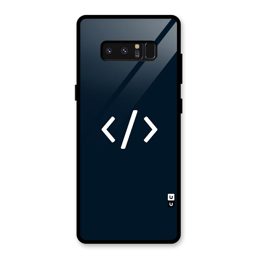 Programmers Style Symbol Glass Back Case for Galaxy Note 8
