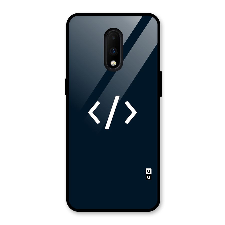 Programmers Style Symbol Glass Back Case for OnePlus 7