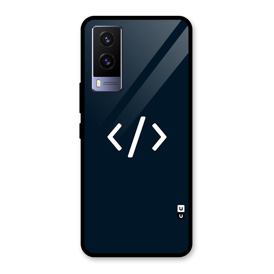 Programmers Style Symbol Glass Back Case for Vivo V21e 5G