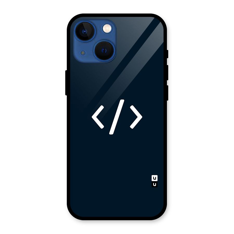 Programmers Style Symbol Glass Back Case for iPhone 13 Mini