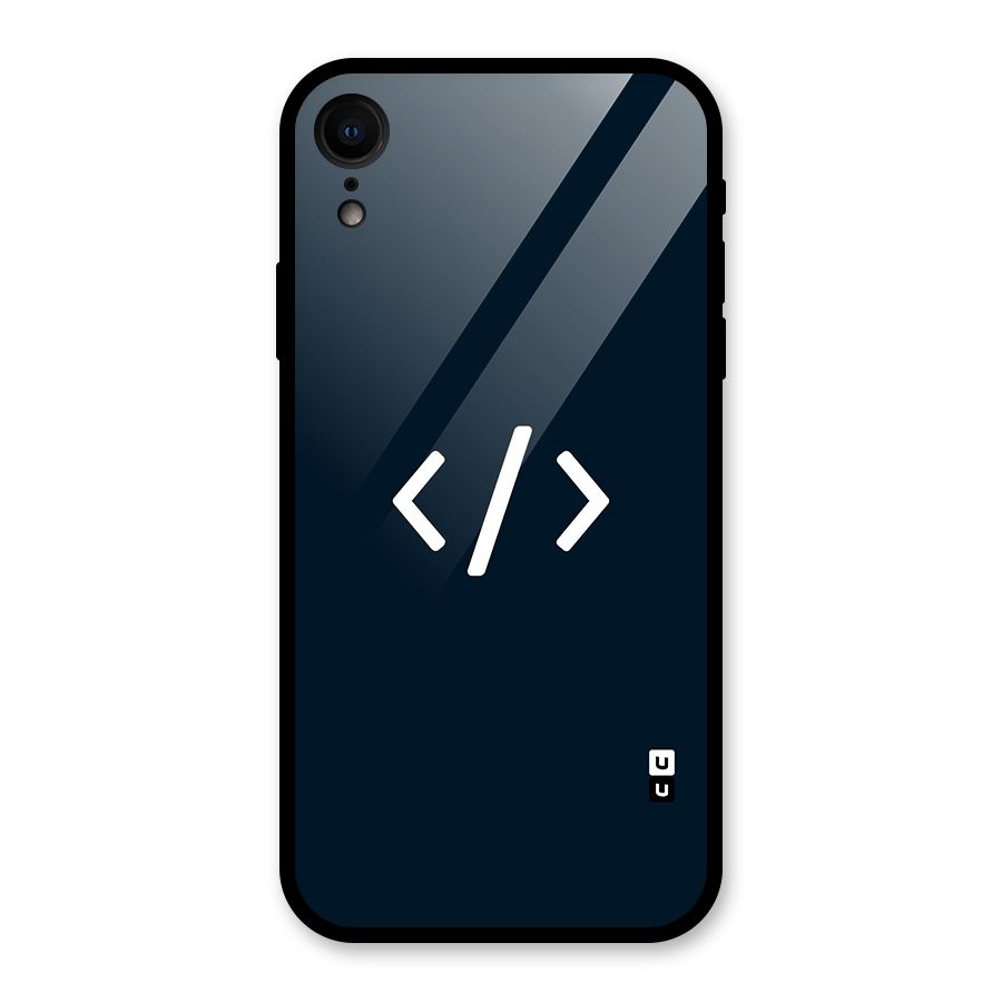 Programmers Style Symbol Glass Back Case for iPhone XR
