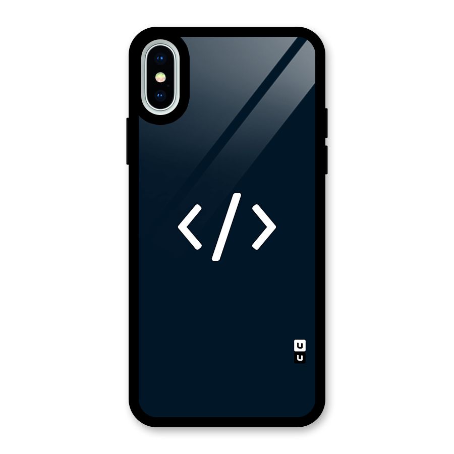 Programmers Style Symbol Glass Back Case for iPhone XS
