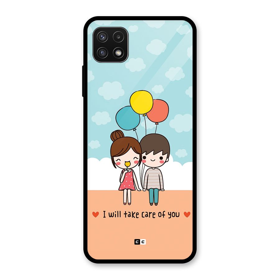 Promise To Care Glass Back Case for Galaxy A22 5G