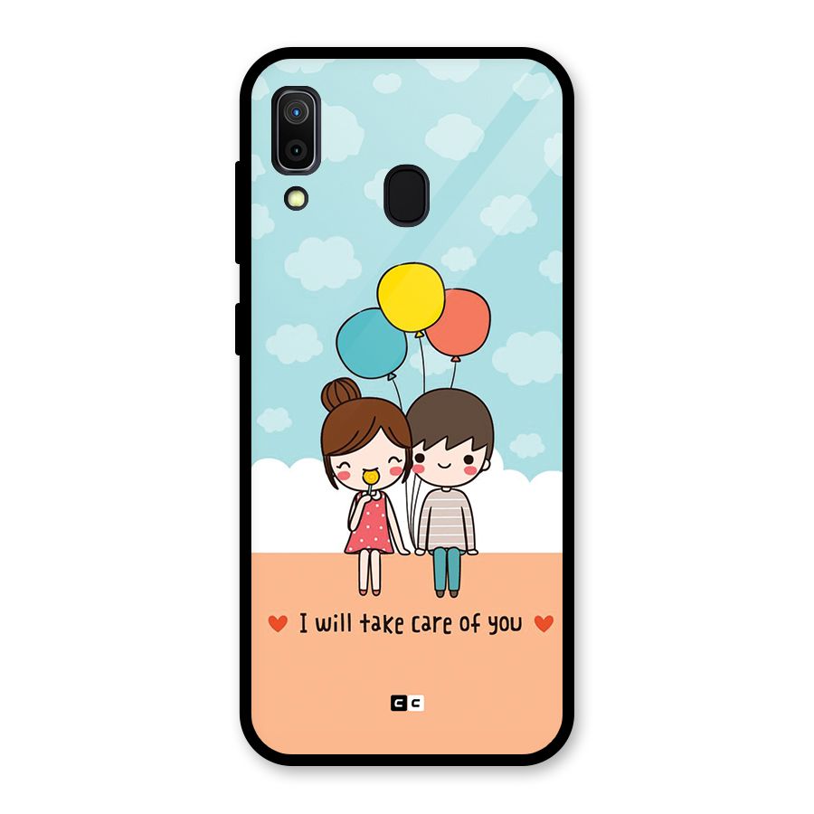 Promise To Care Glass Back Case for Galaxy A30