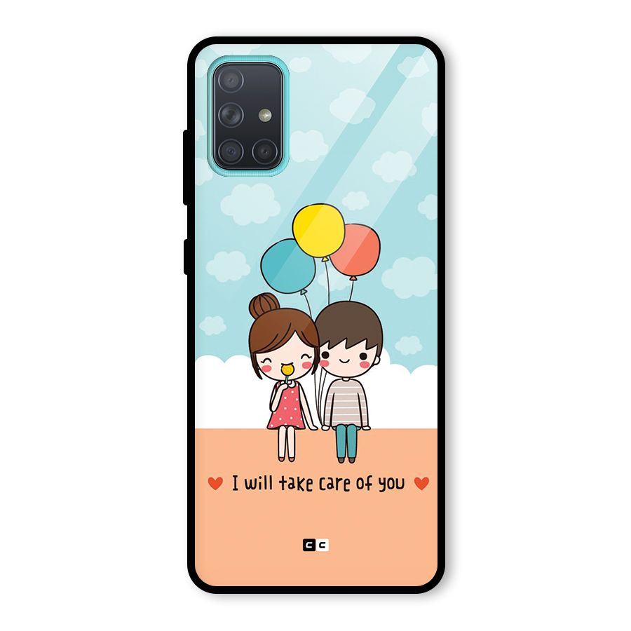 Promise To Care Glass Back Case for Galaxy A71