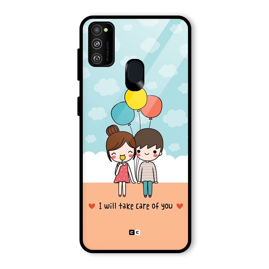 Promise To Care Glass Back Case for Galaxy M21