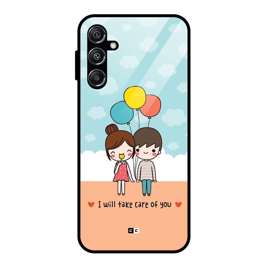 Promise To Care Glass Back Case for Galaxy M34 5G
