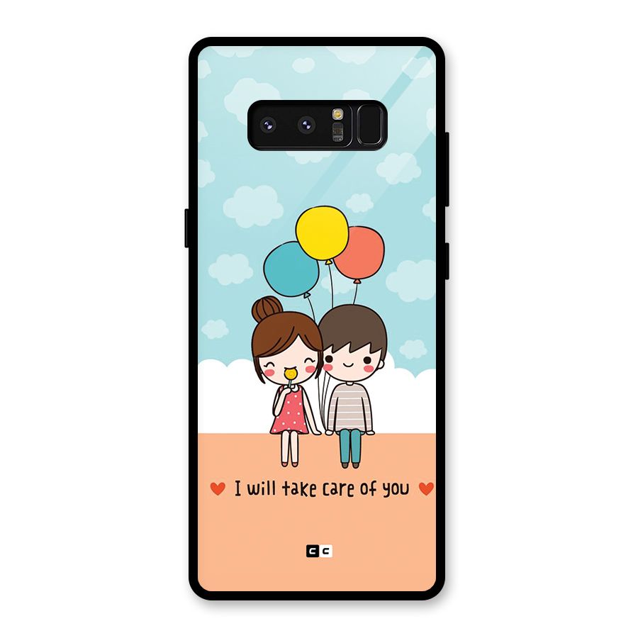 Promise To Care Glass Back Case for Galaxy Note 8