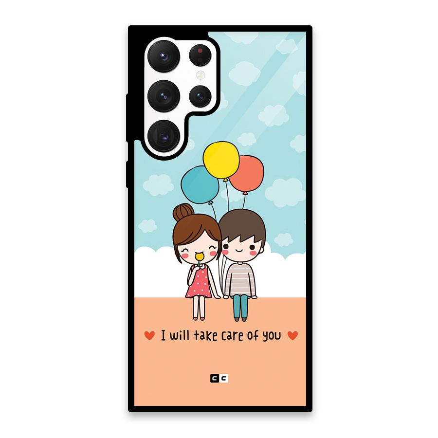 Promise To Care Glass Back Case for Galaxy S22 Ultra 5G