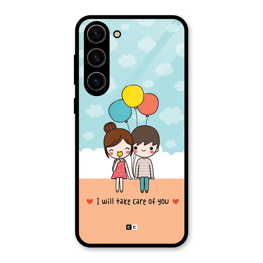 Promise To Care Glass Back Case for Galaxy S23 Plus
