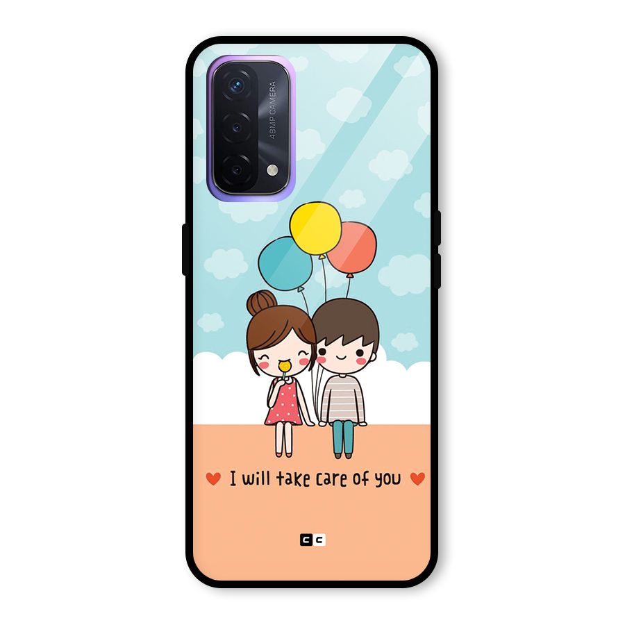 Promise To Care Glass Back Case for Oppo A74 5G