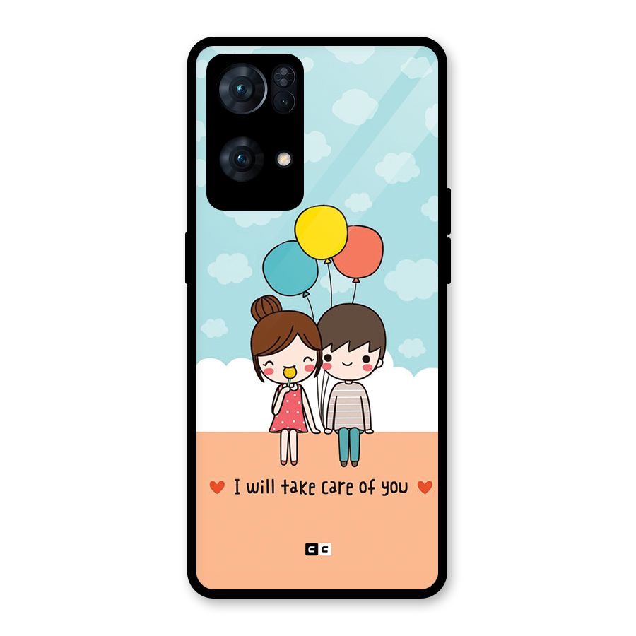 Promise To Care Glass Back Case for Oppo Reno7 Pro 5G