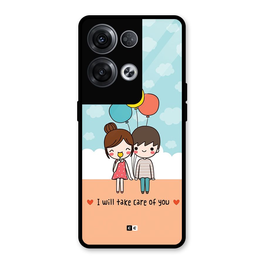 Promise To Care Glass Back Case for Oppo Reno8 Pro 5G