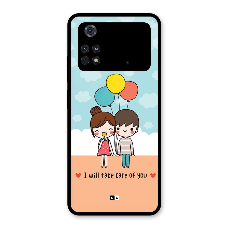 Promise To Care Glass Back Case for Poco M4 Pro 4G