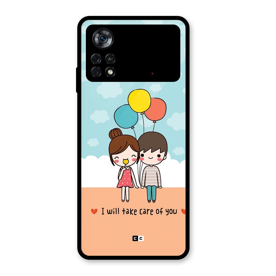 Promise To Care Glass Back Case for Poco X4 Pro 5G