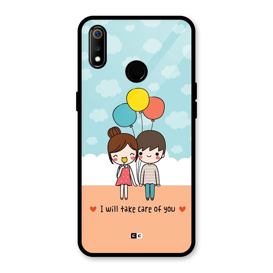 Promise To Care Glass Back Case for Realme 3i