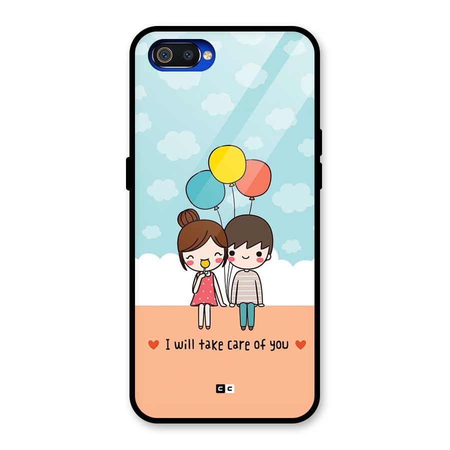 Promise To Care Glass Back Case for Realme C2