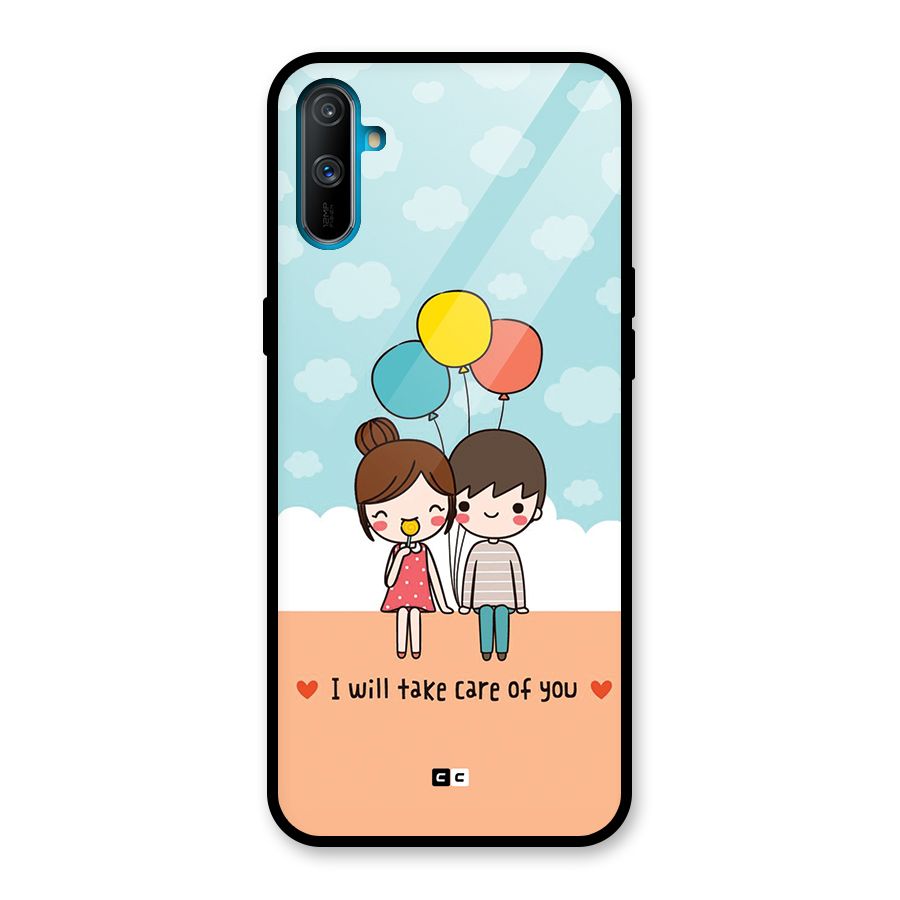 Promise To Care Glass Back Case for Realme C3