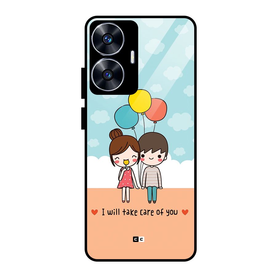 Promise To Care Glass Back Case for Realme Narzo N55