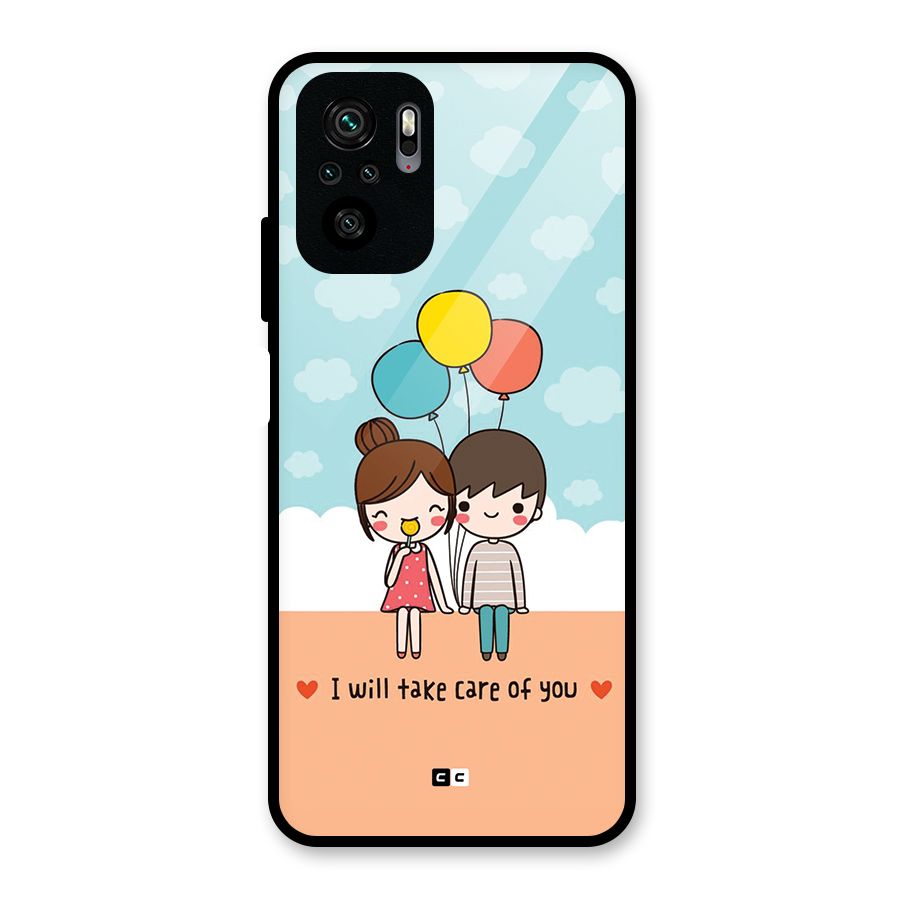 Promise To Care Glass Back Case for Redmi Note 10S