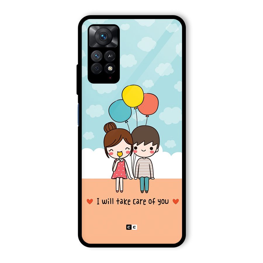Promise To Care Glass Back Case for Redmi Note 11 Pro
