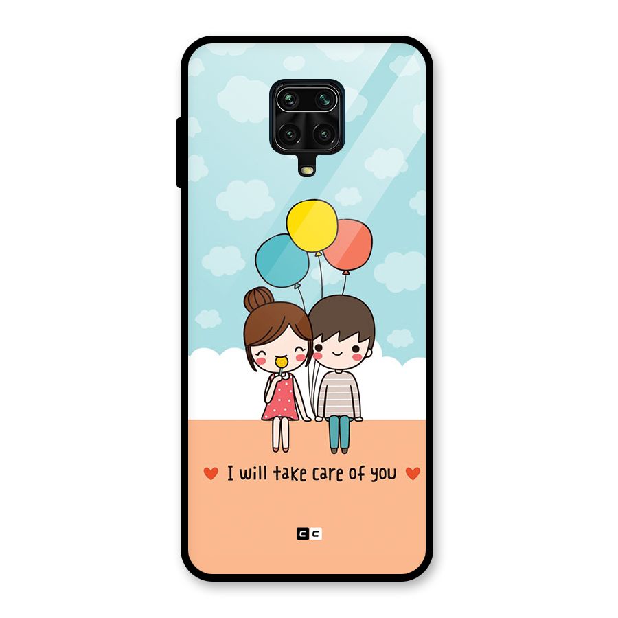 Promise To Care Glass Back Case for Redmi Note 9 Pro