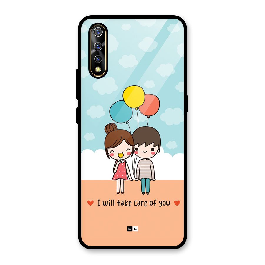Promise To Care Glass Back Case for Vivo S1