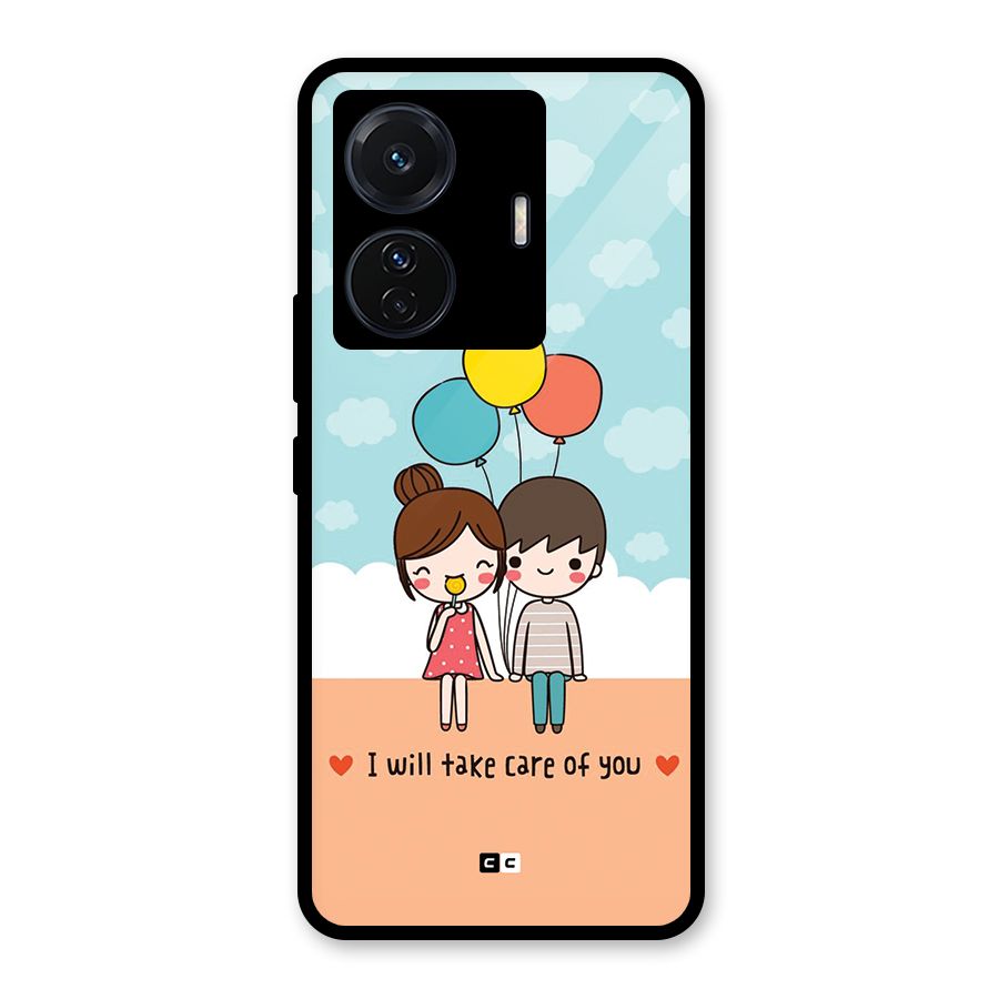 Promise To Care Glass Back Case for Vivo T1 Pro