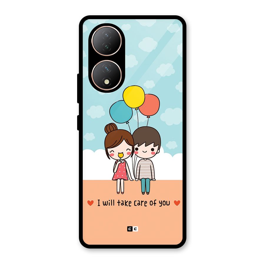 Promise To Care Glass Back Case for Vivo T2