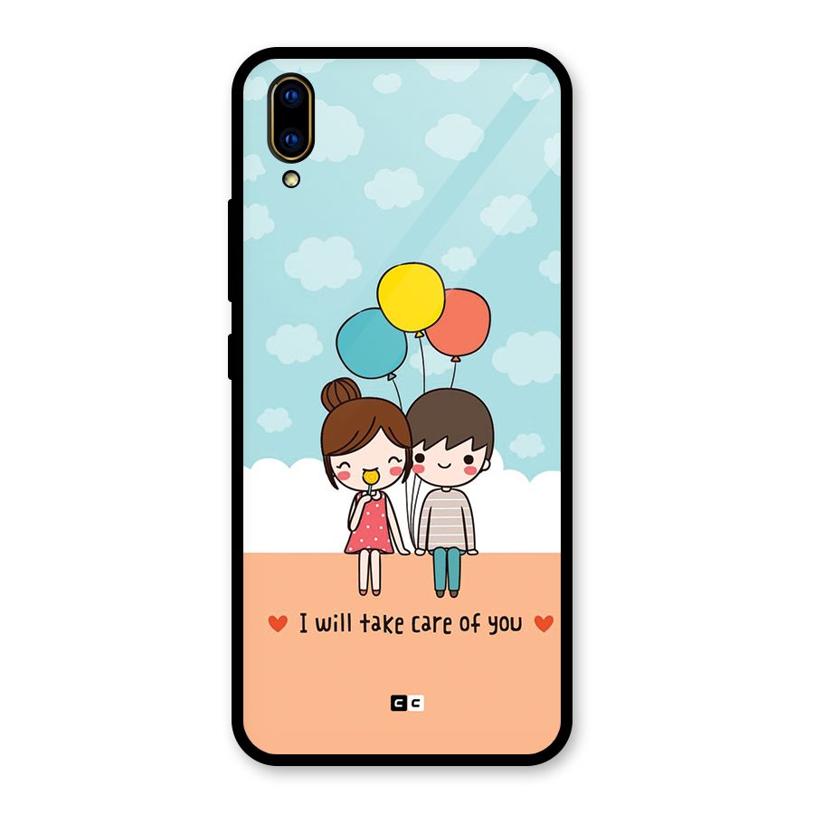 Promise To Care Glass Back Case for Vivo V11 Pro