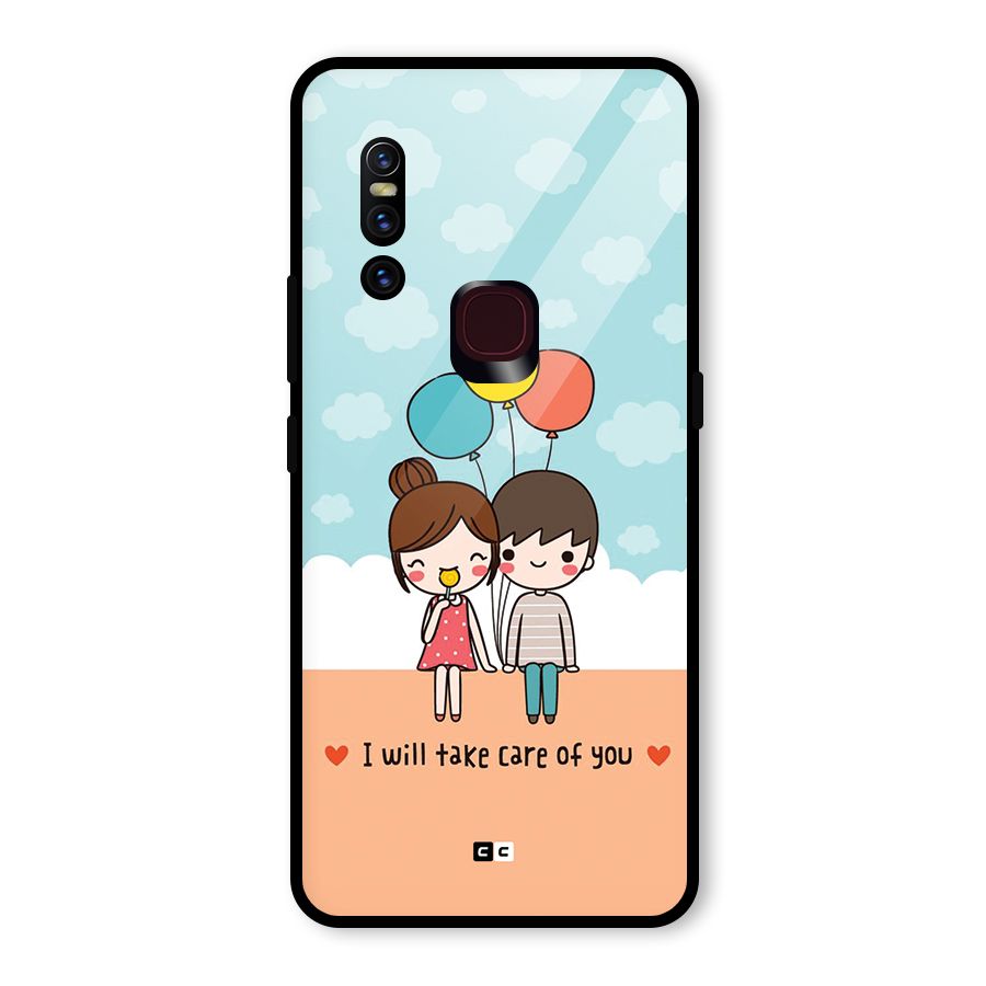 Promise To Care Glass Back Case for Vivo V15