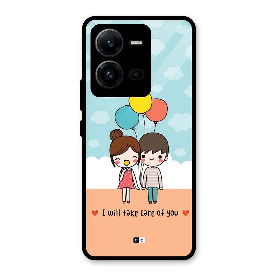 Promise To Care Glass Back Case for Vivo V25