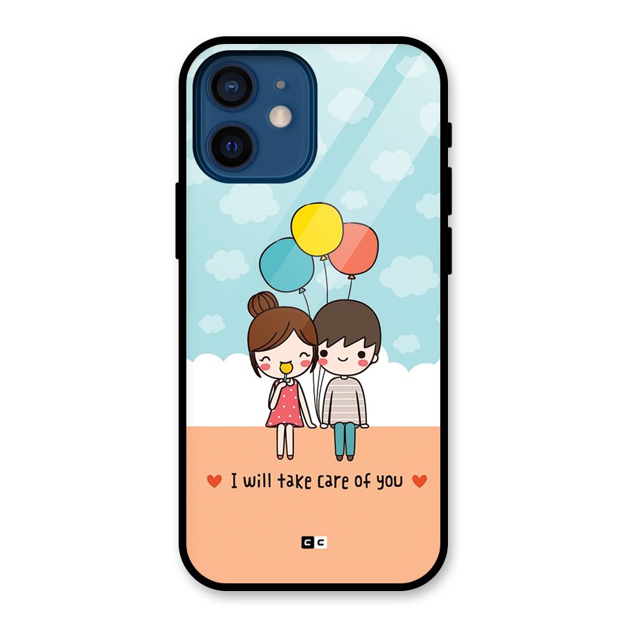 Promise To Care Glass Back Case for iPhone 12 Mini