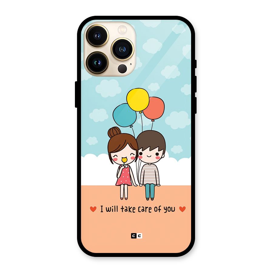 Promise To Care Glass Back Case for iPhone 13 Pro Max