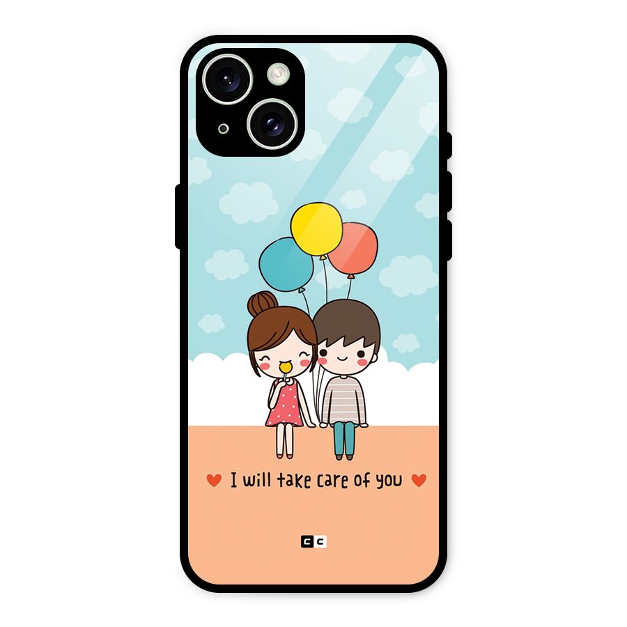 Promise To Care Glass Back Case for iPhone 15 Plus