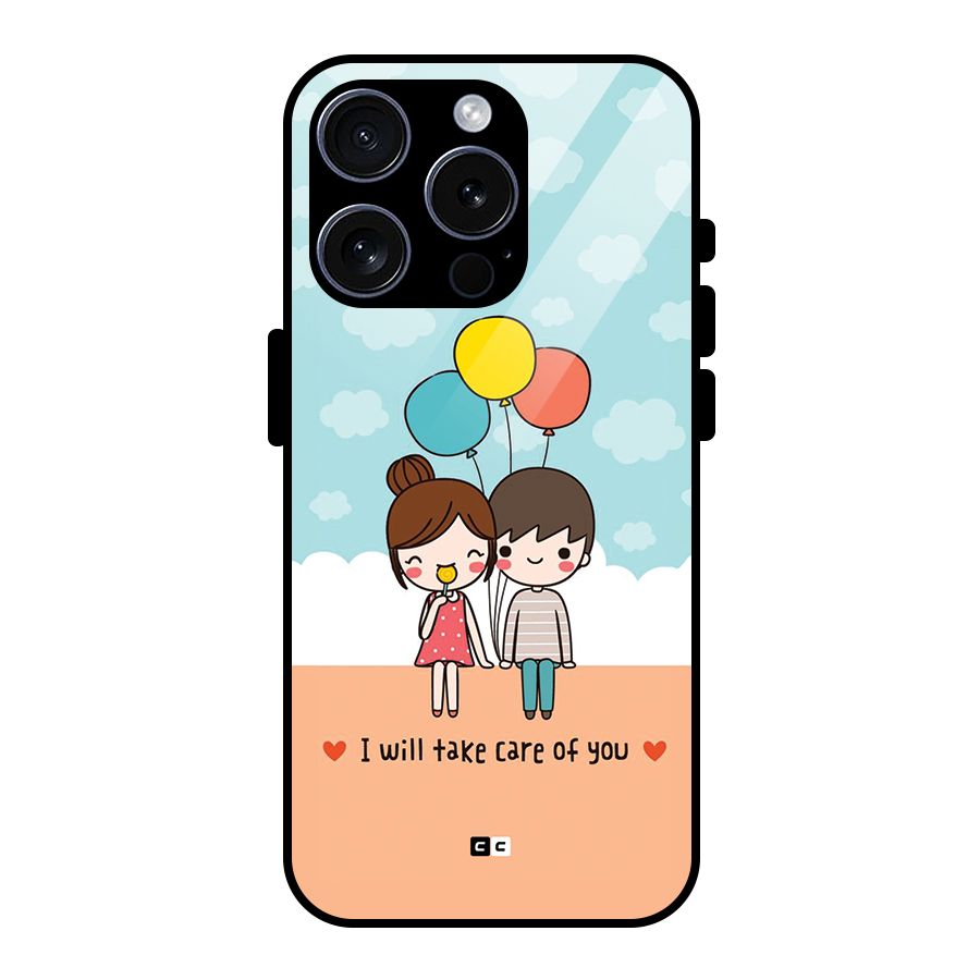 Promise To Care Glass Back Case for iPhone 15 Pro