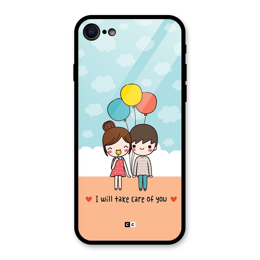 Promise To Care Glass Back Case for iPhone 8