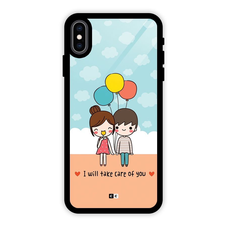 Promise To Care Glass Back Case for iPhone XS Max