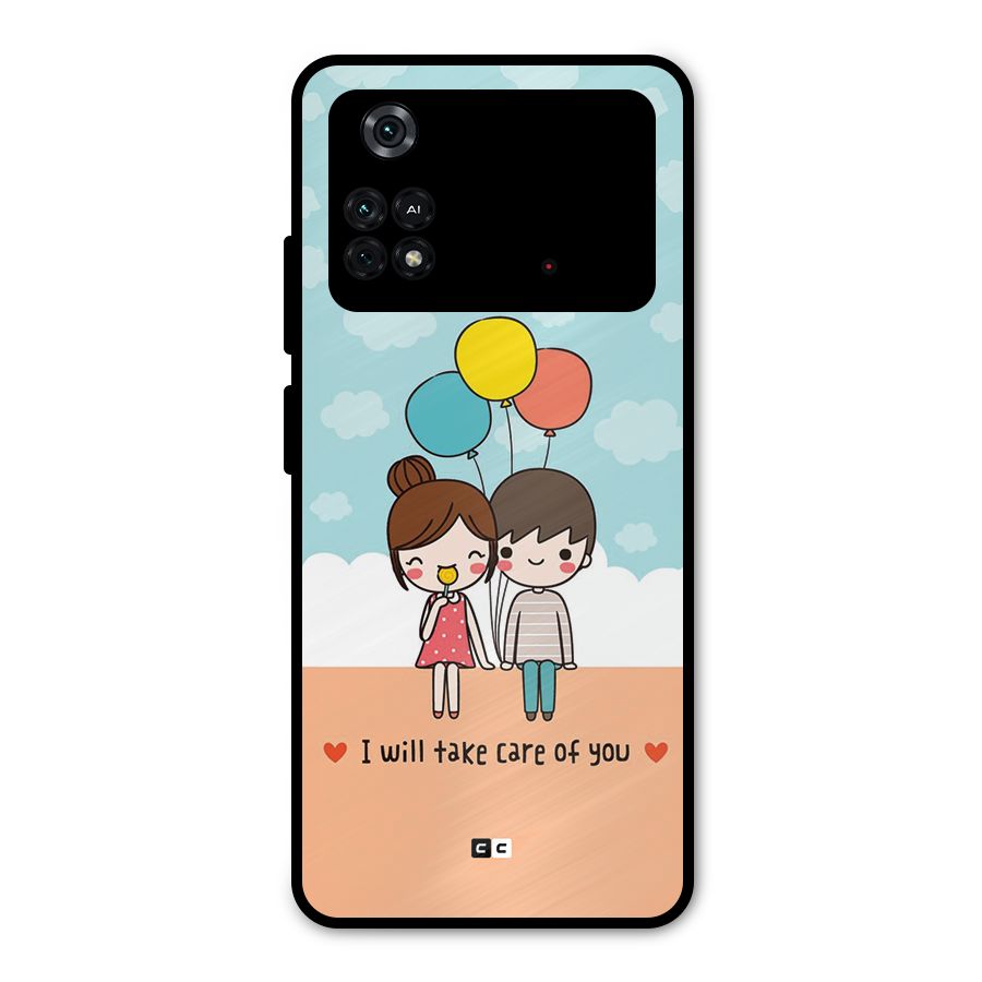 Promise To Care Metal Back Case for Poco M4 Pro 4G