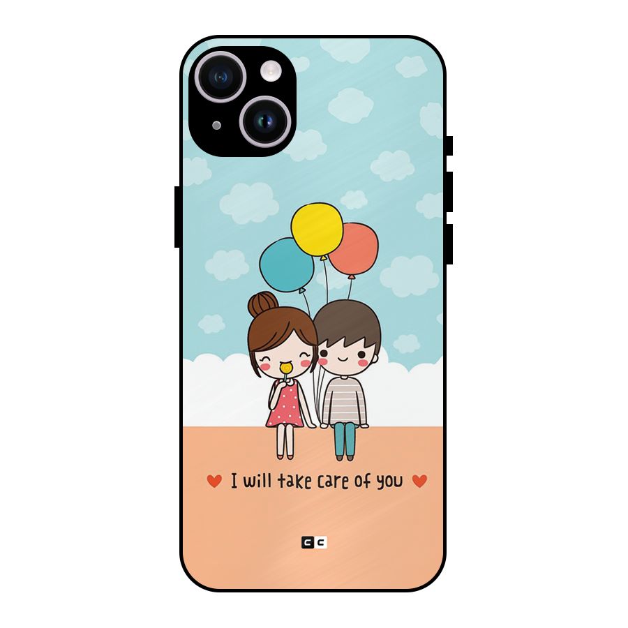 Promise To Care Metal Back Case for iPhone 14 Plus