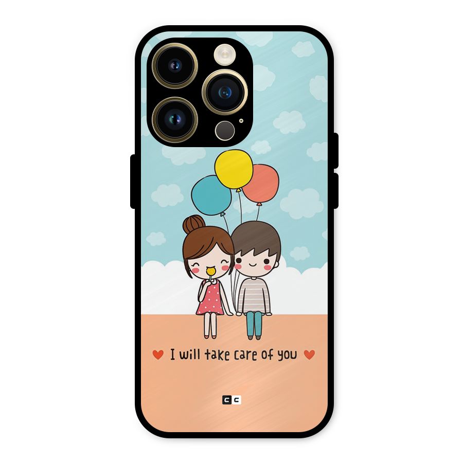 Promise To Care Metal Back Case for iPhone 14 Pro