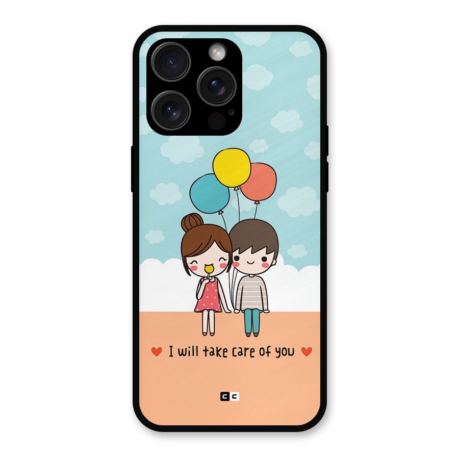 Promise To Care Metal Back Case for iPhone 15 Pro Max