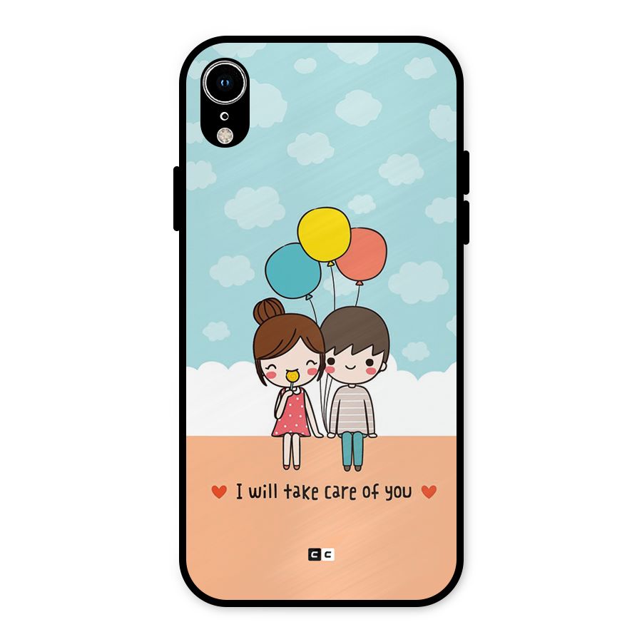 Promise To Care Metal Back Case for iPhone XR
