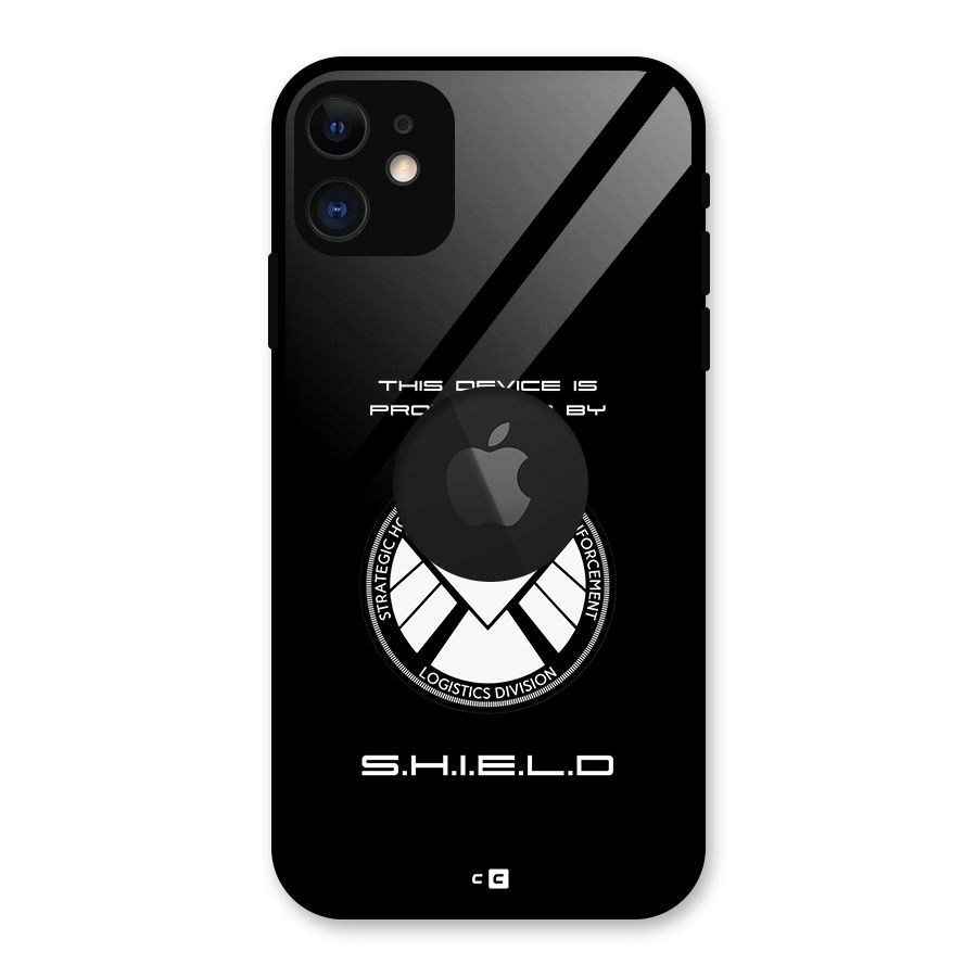 Protected Device Glass Back Case for iPhone 11 Logo Cut
