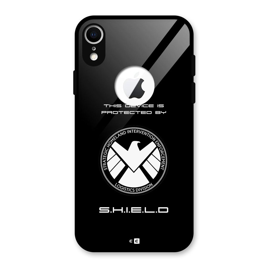Protected Device Glass Back Case for iPhone XR Logo Cut
