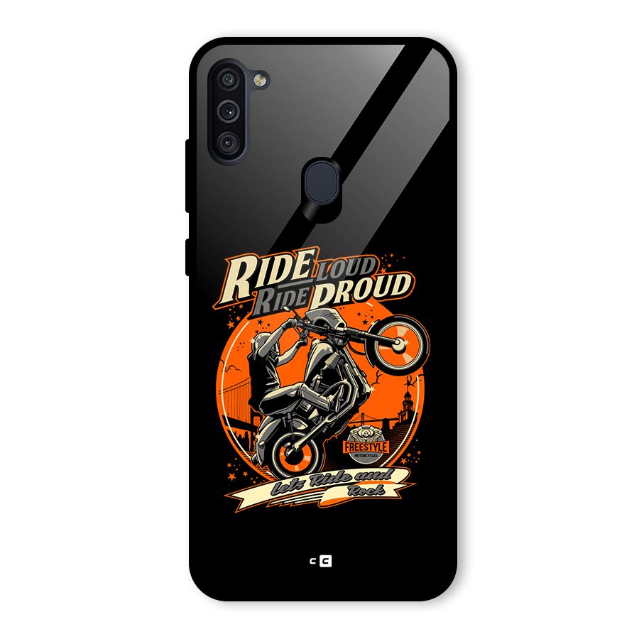 Proud Rider Glass Back Case for Galaxy M11