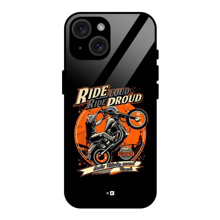 Proud Rider Glass Back Case for iPhone 15