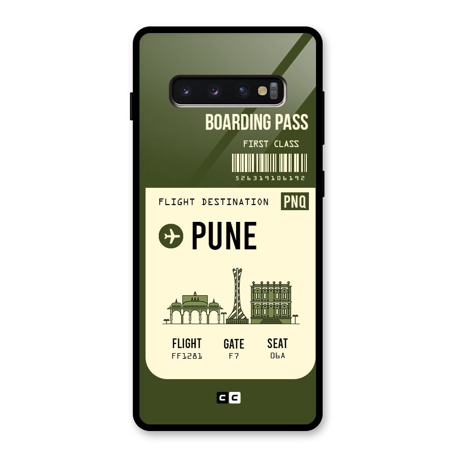 Pune Boarding Pass Glass Back Case for Galaxy S10 Plus